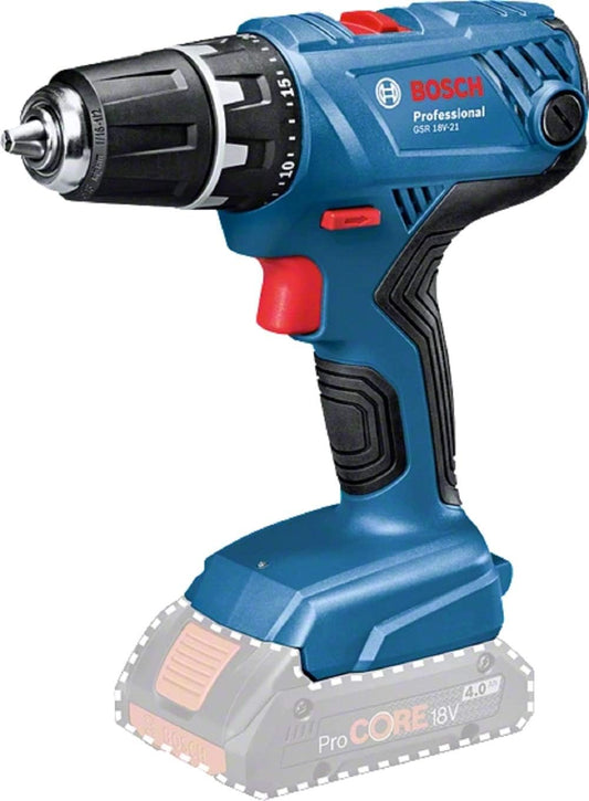 Bosch Professional GSR 18V-21  (Ky produkt përfshin vetëm trupin pa bateri.)