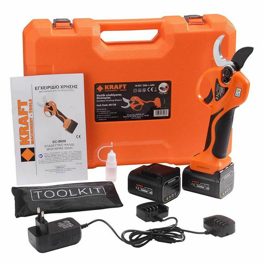 KRAFT – Gërshërë Elektrike për Krasitje me Bateri Litiumi 16.8 V (2×4.0 Ah)